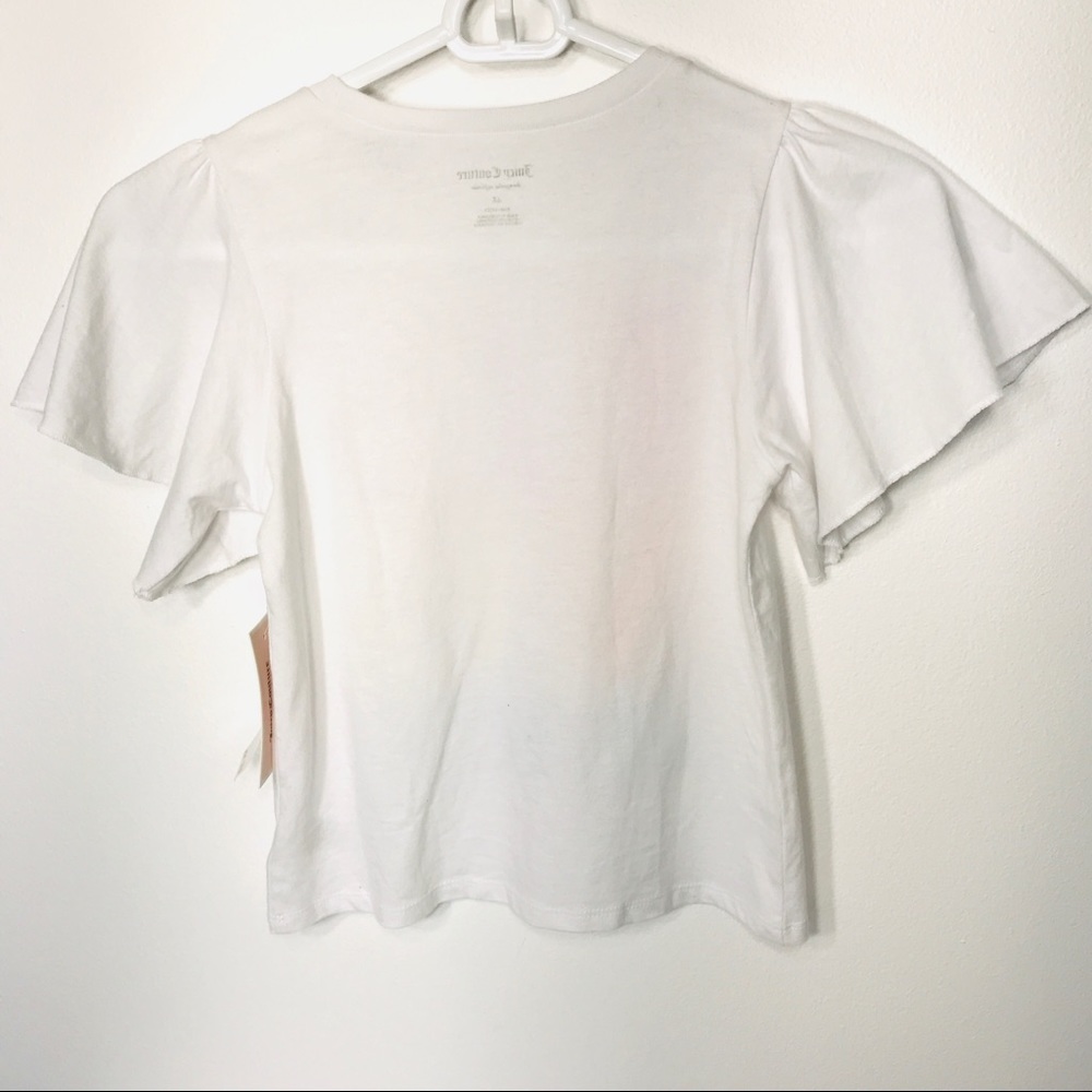 Juicy Couture Girls Cotton White Glittered T-Shirt - Picture 3 of 7